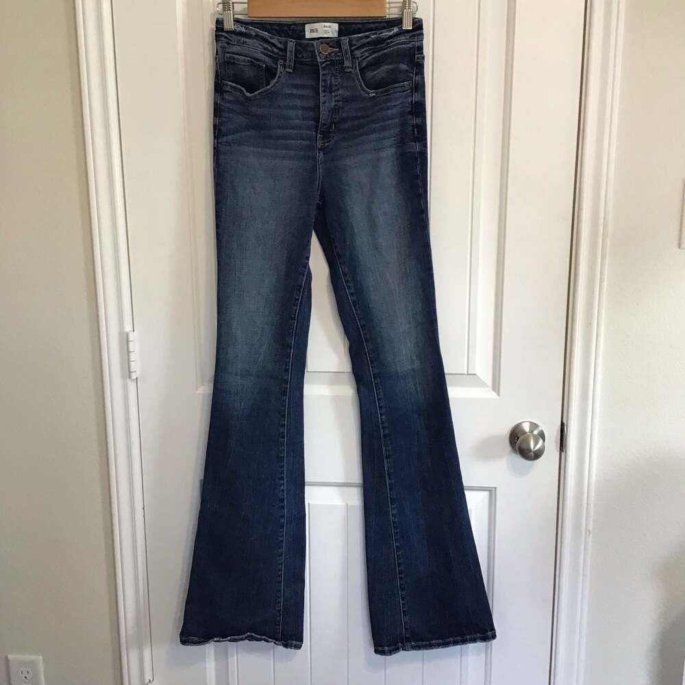 BKE Billie Slim Fit High Rise Flare Jeans Blue Demin W28 L 37.5 Retro Y2K - Picture 2 of 14
